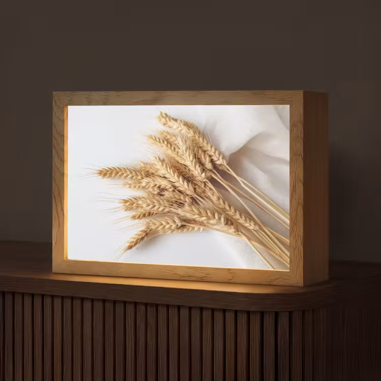 Graan - Geel - Wit - Natuur - Stilleven Light Box met kabel (Tafellamp) klein -z3d_website