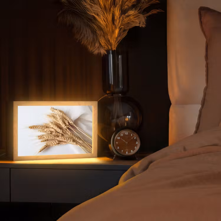 Graan - Geel - Wit - Natuur - Stilleven Light Box met kabel (Tafellamp) klein -sfeer1