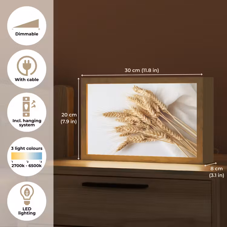 Graan - Geel - Wit - Natuur - Stilleven Light Box met kabel (Tafellamp) klein -USP_EN