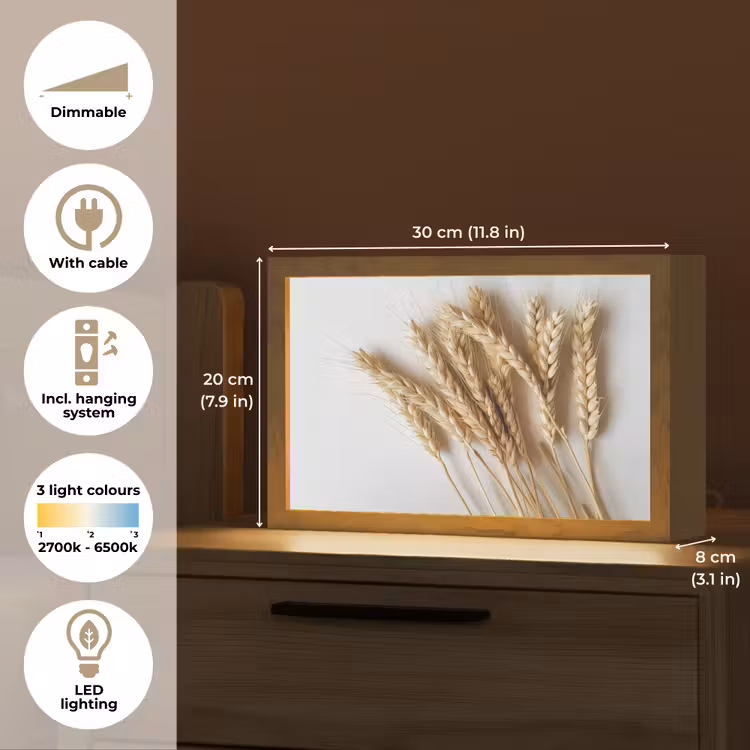 Graan - Geel - Wit - Stilleven Light Box met kabel (Tafellamp) klein -USP_EN