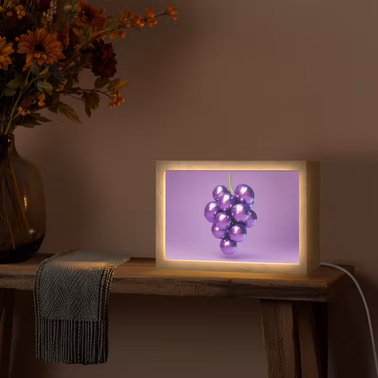 Druif - Disco - Glitter - Paars Light Box met kabel (Tafellamp) klein -sfeer4