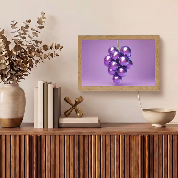 Druif - Disco - Glitter - Paars Light Box met kabel (Tafellamp) klein -sfeer2