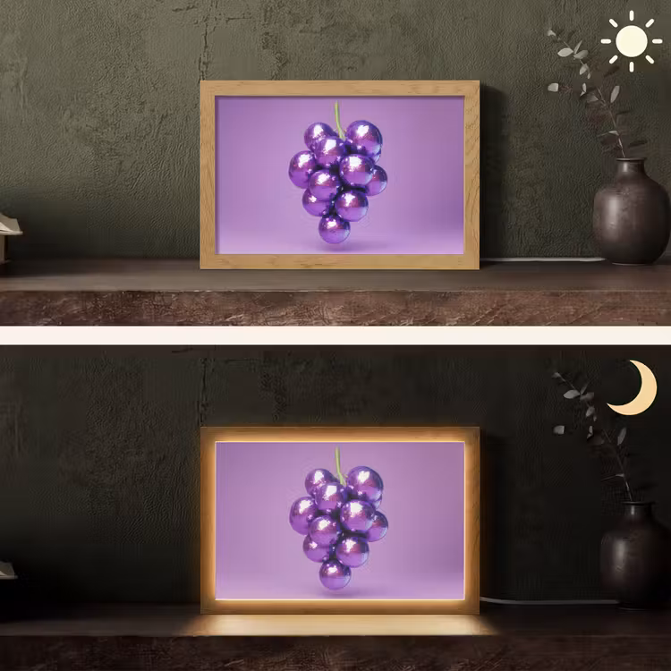 Druif - Disco - Glitter - Paars Light Box met kabel (Tafellamp) klein -sfeer3