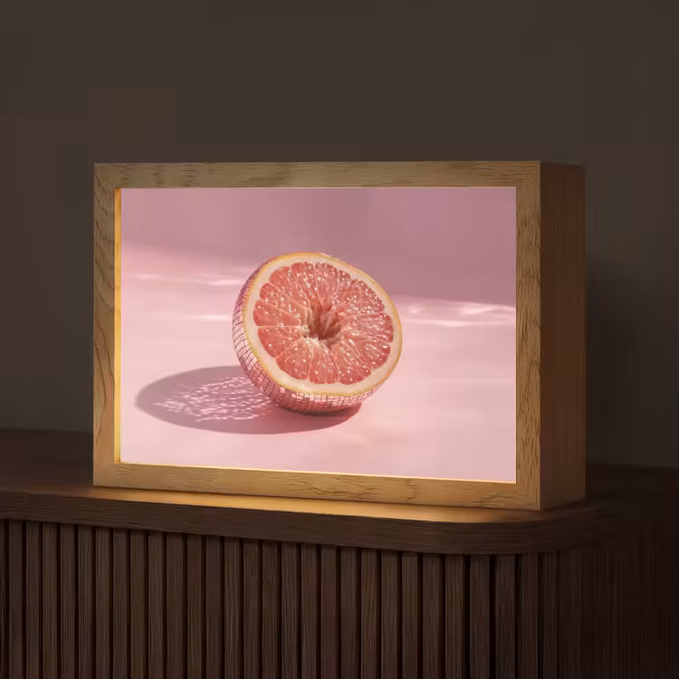 Grapefruit - Roze - Disco - Shiny Light Box met kabel (Tafellamp) klein -z3d_website