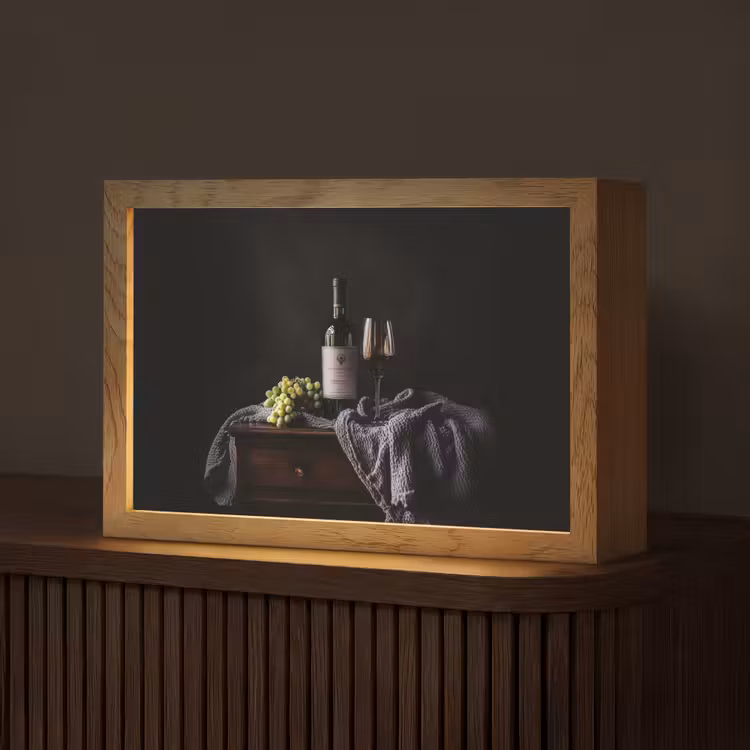 Druiven - Wijn - Rood - Tafel Light Box met kabel (Tafellamp) klein -z3d_website