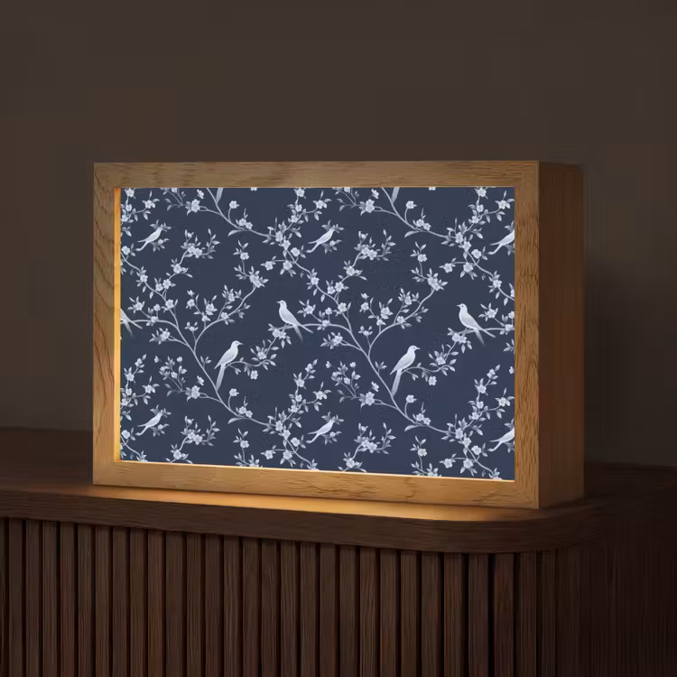 Grafisch - Bloesemtak - Blauw Light Box met kabel (Tafellamp) klein 924 -z3d_website