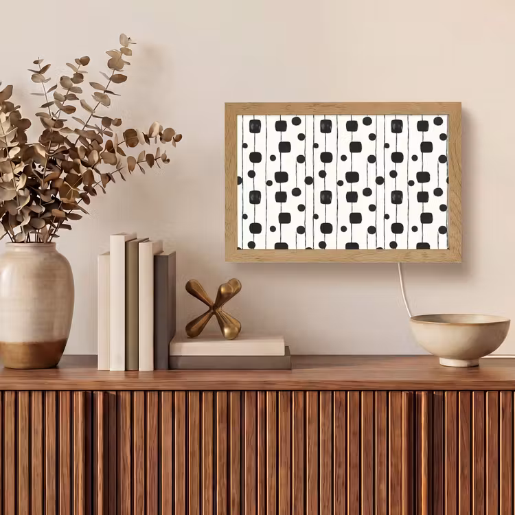 Grafisch - Modern - Zwart Light Box met kabel (Tafellamp) klein 924 -sfeer2