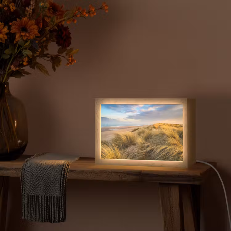 Gras - Duinen - Strand - Zomer Light Box met kabel (Tafellamp) klein -sfeer4