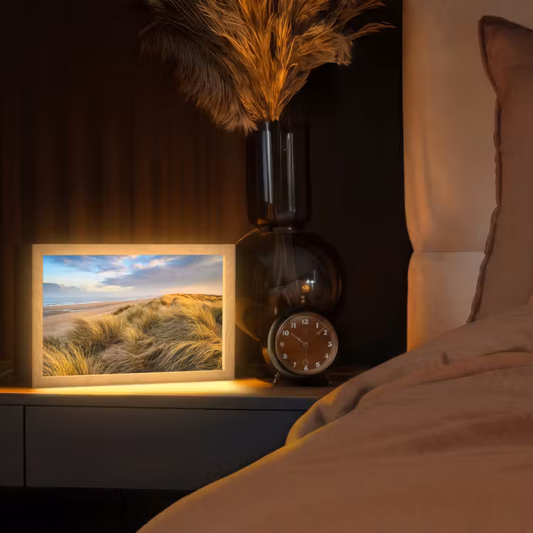 Gras - Duinen - Strand - Zomer Light Box met kabel (Tafellamp) klein -sfeer1
