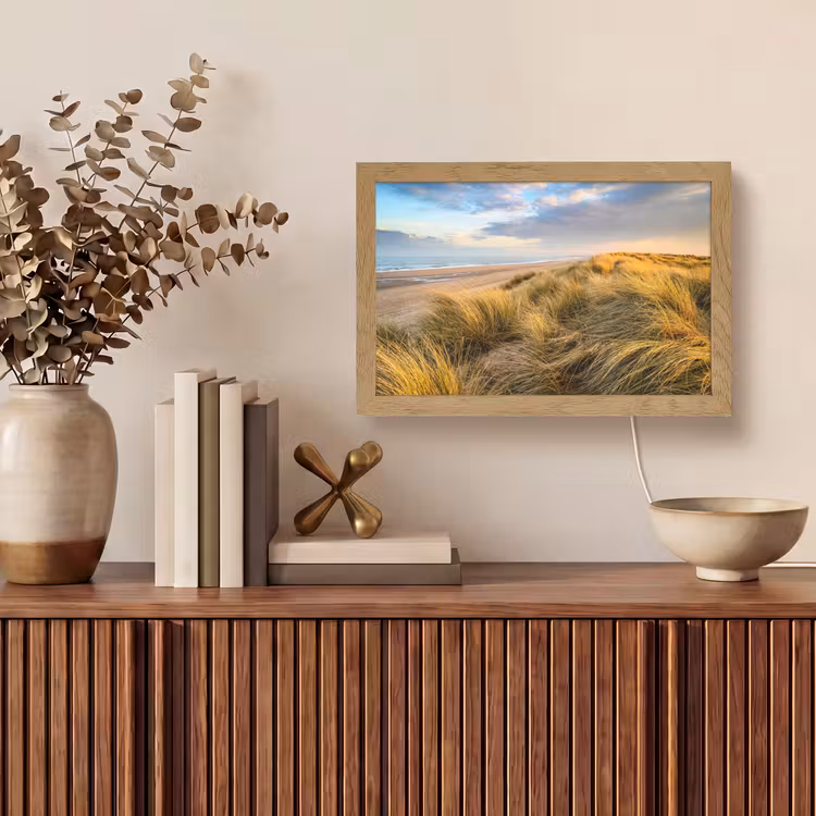 Gras - Duinen - Strand - Zomer Light Box met kabel (Tafellamp) klein -sfeer2