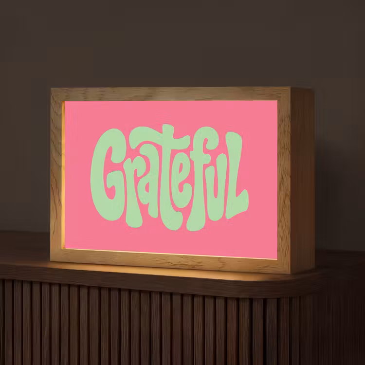 Grateful - Groen - Grafisch - Vloeiend Light Box met kabel (Tafellamp) klein -z3d_website