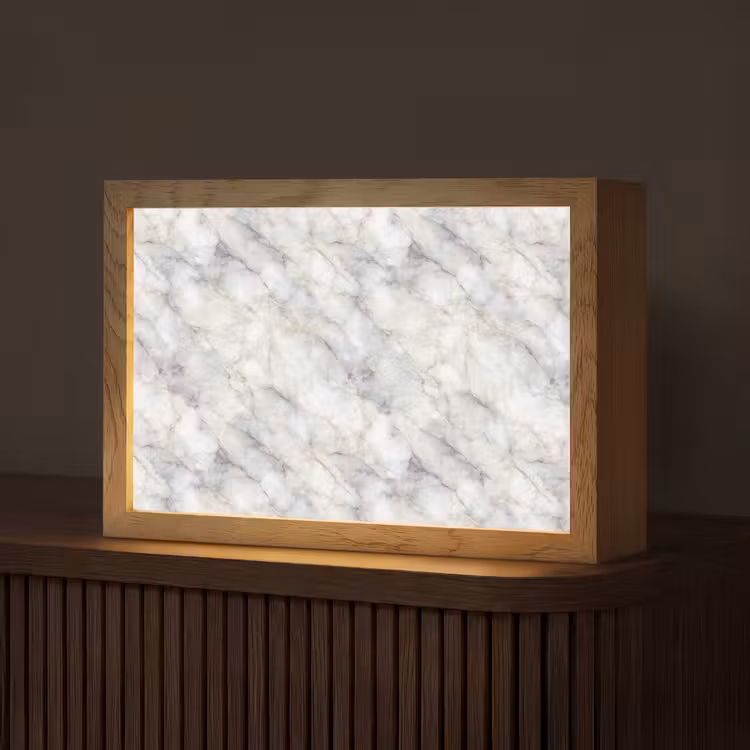 Grijs - Marmer - Gedetailleerd Light Box met kabel (Tafellamp) klein 924 -z3d_website