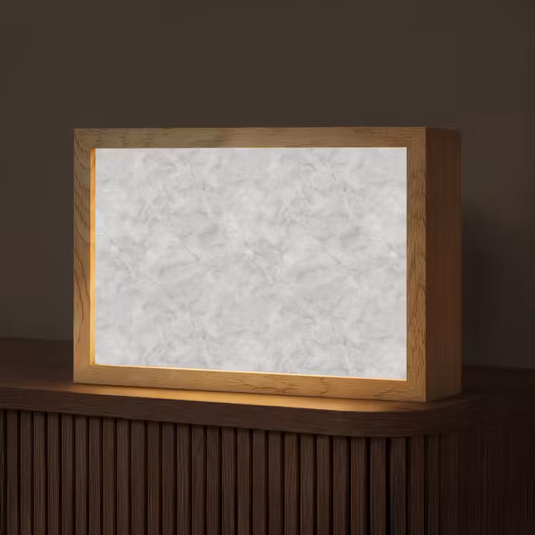 Grijs - Marmer - Mat Light Box met kabel (Tafellamp) klein 924 -z3d_website