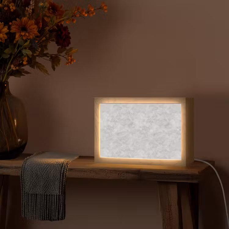 Grijs - Marmer - Mat Light Box met kabel (Tafellamp) klein 924 -sfeer4