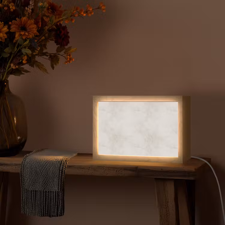 Grijs - Marmer - Aders Light Box met kabel (Tafellamp) klein 924 -sfeer4