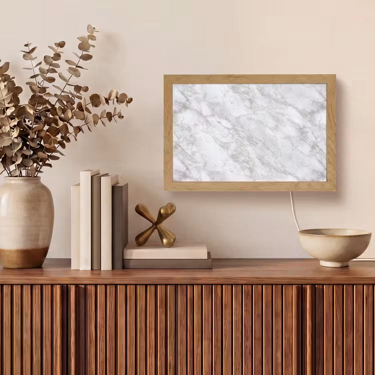 Grijs - Wit - Marmer Light Box met kabel (Tafellamp) klein 924 -sfeer2