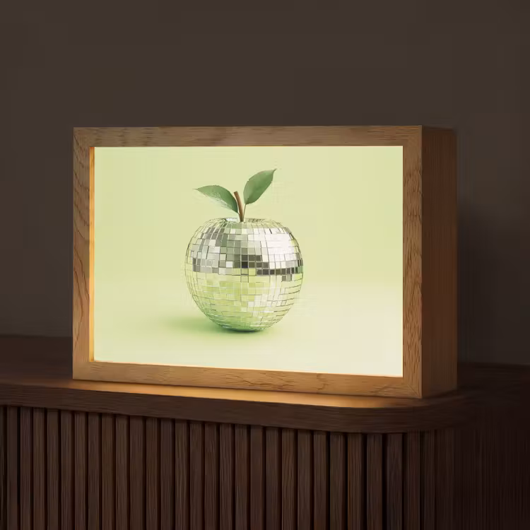Groen - Disco - Decoratie - Appel Light Box met kabel (Tafellamp) klein -z3d_website