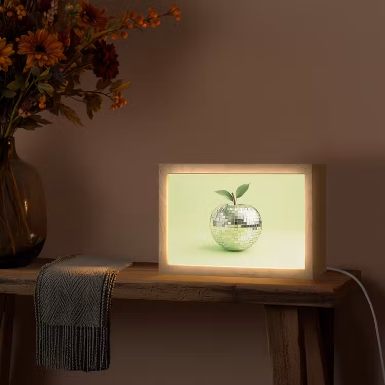 Groen - Disco - Decoratie - Appel Light Box met kabel (Tafellamp) klein -sfeer4