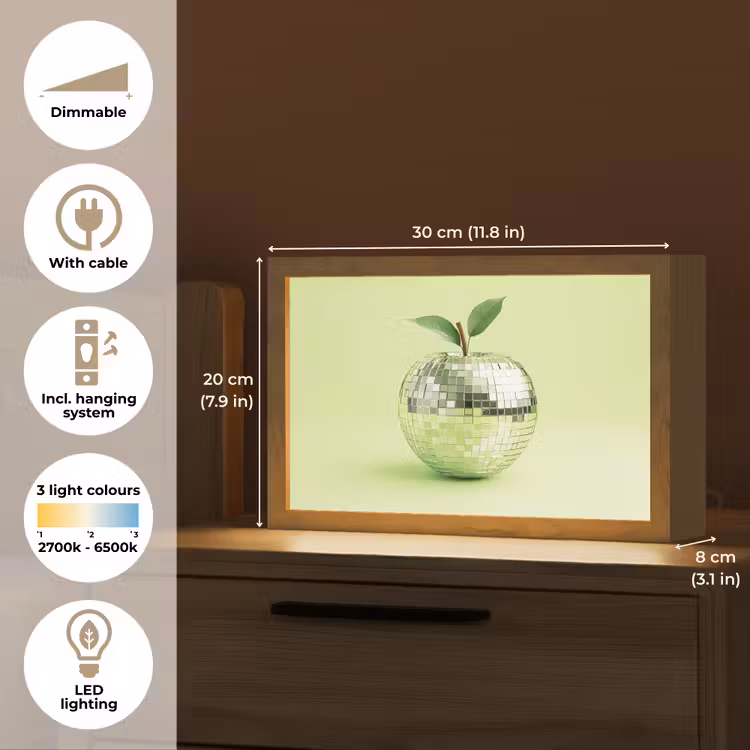 Groen - Disco - Decoratie - Appel Light Box met kabel (Tafellamp) klein -USP_EN