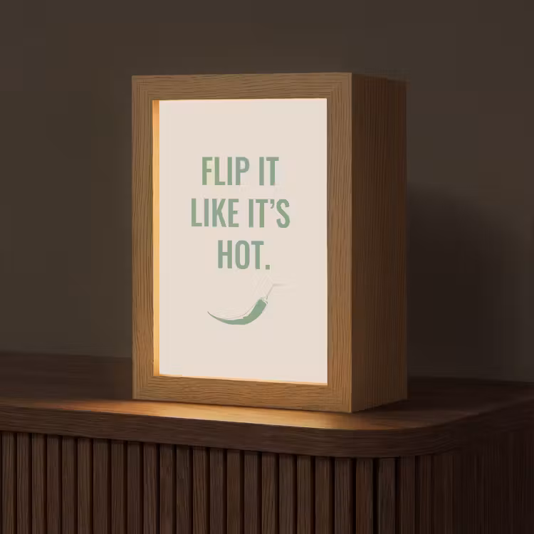 Groen - Quote - Zomer - Chilipeper Light Box met kabel (Tafellamp) klein -z3d_website