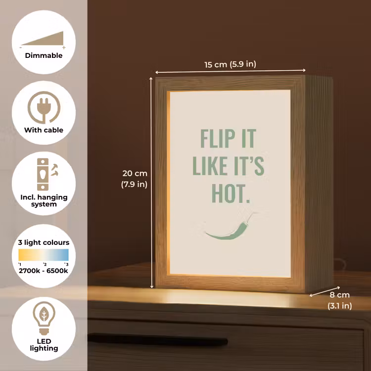 Groen - Quote - Zomer - Chilipeper Light Box met kabel (Tafellamp) klein -USP_EN