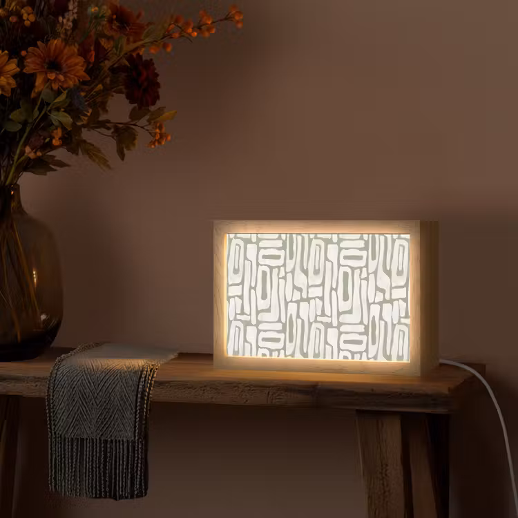 Groen - Wit - Kronkelen Light Box met kabel (Tafellamp) klein 924 -sfeer4