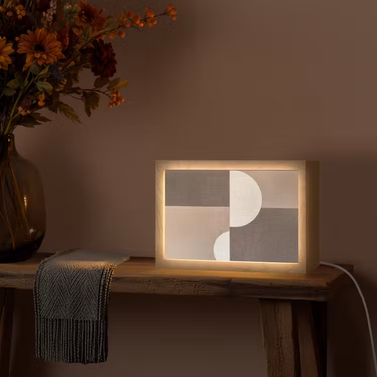 Raster - Halve cirkels - Contrast Light Box met kabel (Tafellamp) klein -sfeer4