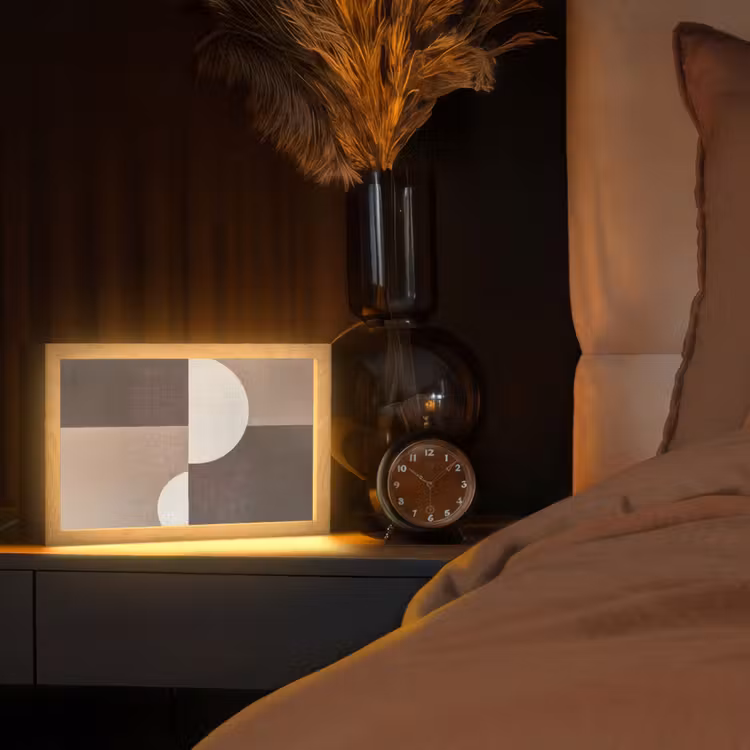 Raster - Halve cirkels - Contrast Light Box met kabel (Tafellamp) klein -sfeer1