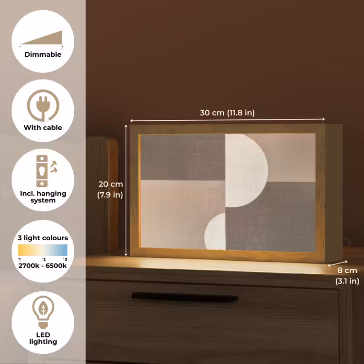 Raster - Halve cirkels - Contrast Light Box met kabel (Tafellamp) klein -USP_EN