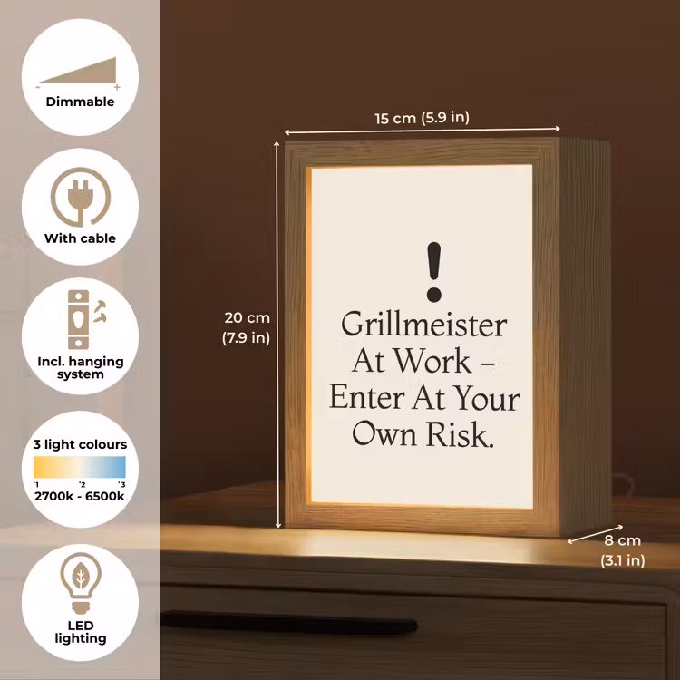 Grill - Uitroepteken - Zwart - Tekst Light Box met kabel (Tafellamp) klein -USP_EN
