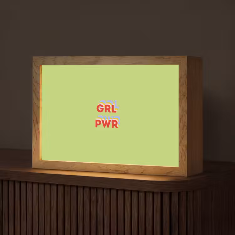 Grl pwr - Groen - Rood - 3D Light Box met kabel (Tafellamp) klein -z3d_website