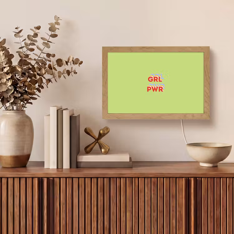 Grl pwr - Groen - Rood - 3D Light Box met kabel (Tafellamp) klein -sfeer2