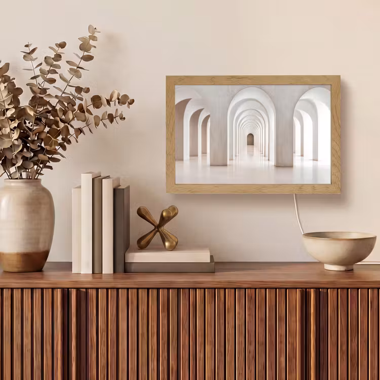 Hal - Bogen - Symmetrisch - Modern Light Box met kabel (Tafellamp) klein -sfeer2