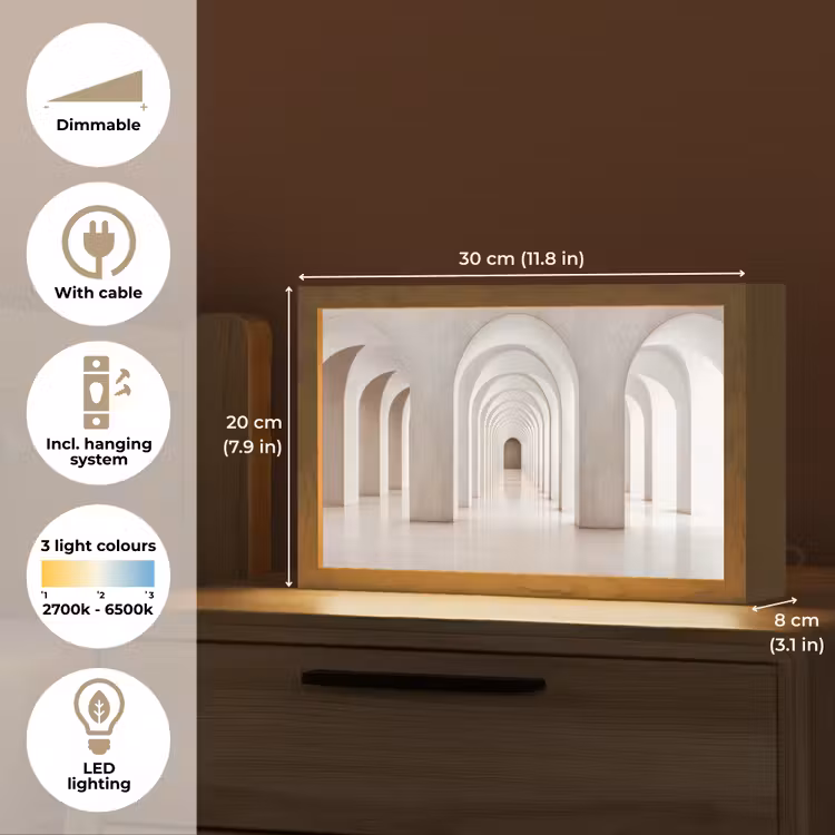 Hal - Bogen - Symmetrisch - Modern Light Box met kabel (Tafellamp) klein -USP_EN