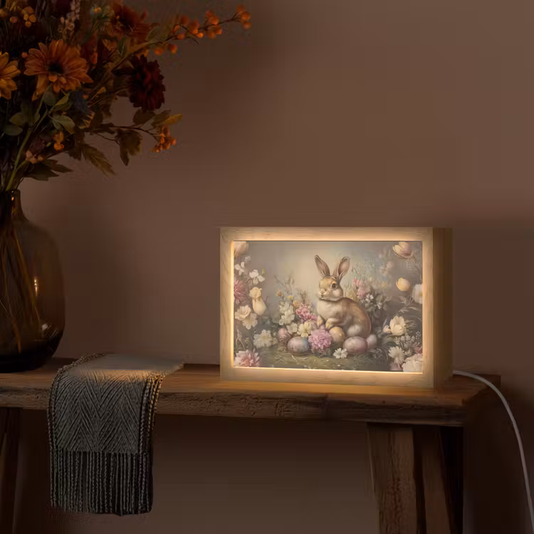Haas - Stilleven - Bloemen Light Box met kabel (Tafellamp) klein -sfeer4