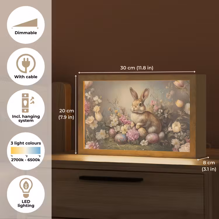 Haas - Stilleven - Bloemen Light Box met kabel (Tafellamp) klein -USP_EN