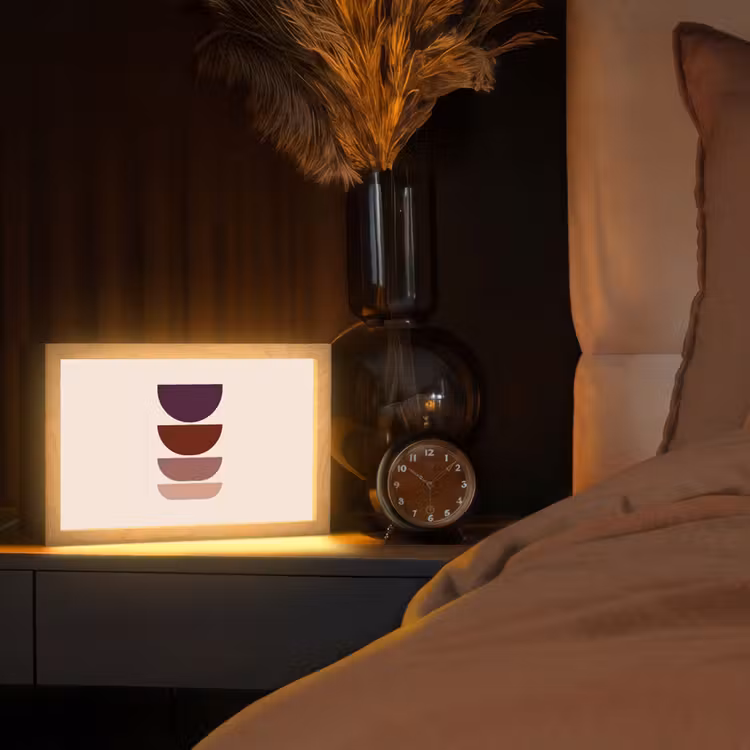 Harmonieus - Symmetrisch - Rood Light Box met kabel (Tafellamp) klein -sfeer1