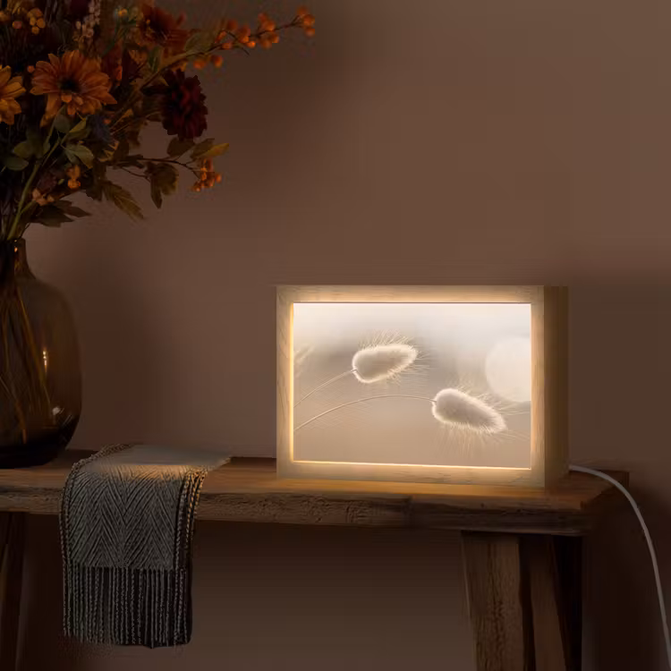 Hazestaartgras - Graanharen - Zonlicht Light Box met kabel (Tafellamp) klein -sfeer4