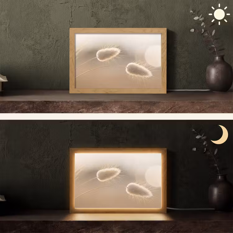 Hazestaartgras - Graanharen - Zonlicht Light Box met kabel (Tafellamp) klein -sfeer3