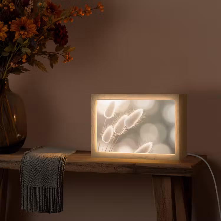 Hazestaartgras - Wit - Zonlicht Light Box met kabel (Tafellamp) klein -sfeer4