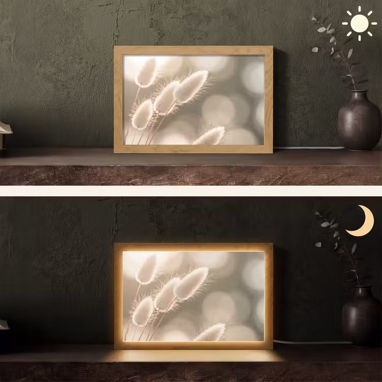 Hazestaartgras - Wit - Zonlicht Light Box met kabel (Tafellamp) klein -sfeer3
