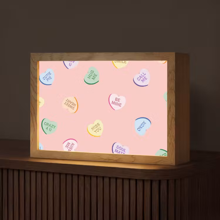 Hart - Snoep - Pastel - Tekst Light Box met kabel (Tafellamp) klein -z3d_website
