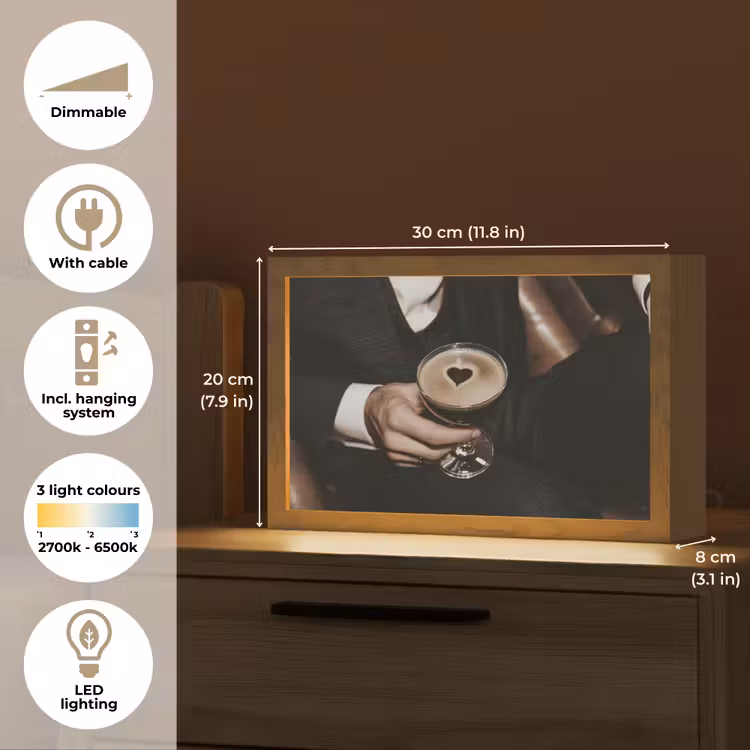 Hartje - Cocktail - Espresso Martini - Hand Light Box met kabel (Tafellamp) klein -USP_EN