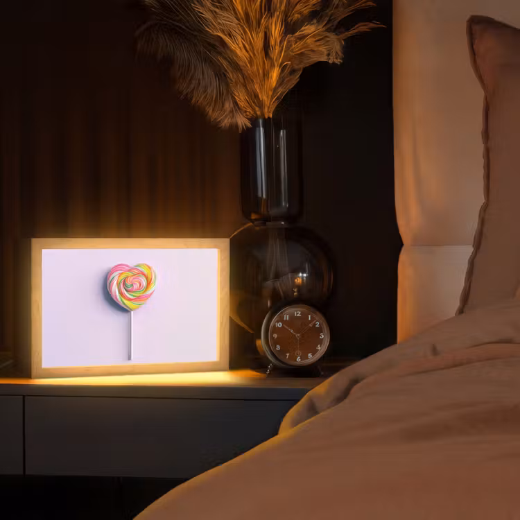 Hart - Lolly - Snoep Light Box met kabel (Tafellamp) klein -sfeer1