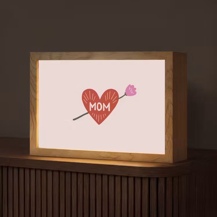 Hart - Rood - Bloem - Moeder Light Box met kabel (Tafellamp) klein -z3d_website