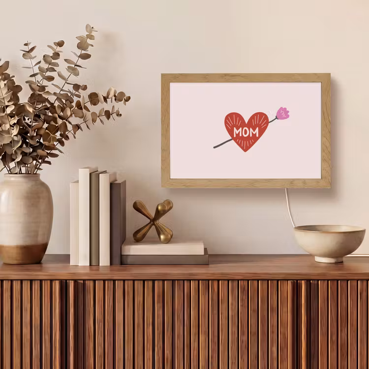 Hart - Rood - Bloem - Moeder Light Box met kabel (Tafellamp) klein -sfeer2
