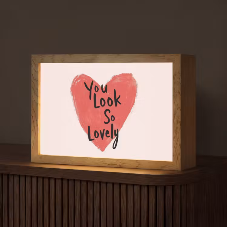 Hart - Rood - Valentijn Light Box met kabel (Tafellamp) klein -z3d_website