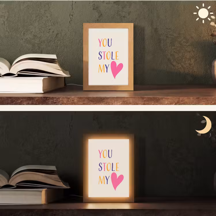 Hart - Valentijn - Tekst Light Box met kabel (Tafellamp) klein -sfeer3