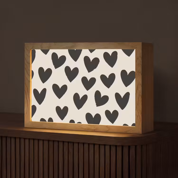 Hartjes - Zwart - Beige Light Box met kabel (Tafellamp) klein -z3d_website
