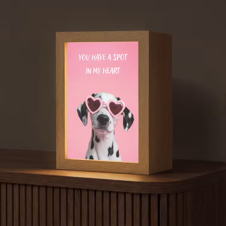 Hartjes - Hond - Valentijn - Roze Light Box met kabel (Tafellamp) klein -z3d_website